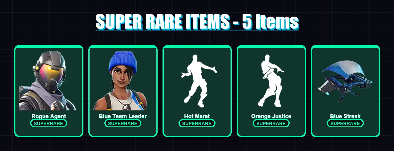 [PS4/PS5/XBOX/PC] | Rogue Agent | Blue Team Leader | Lynx | Blackheart | Hybrid | 16 skin | 11 pickaxe | 20 emote | 24 glider | Lv302