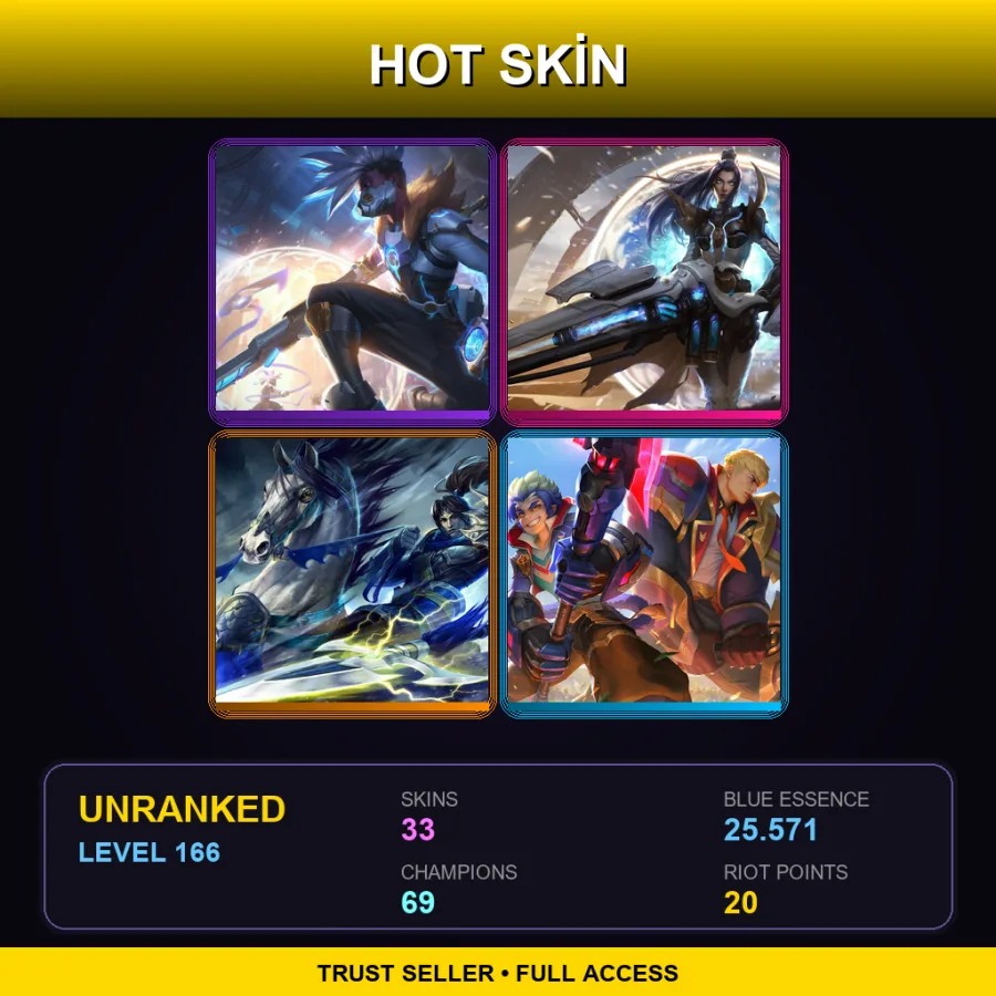 EUW | Lv166 | Unranked | 33 Skin | 69 Champ