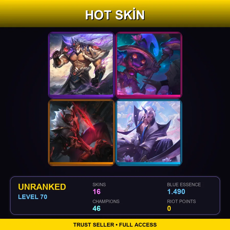 LAS | Lv70 | Unranked | 16 Skin | 46 Champ