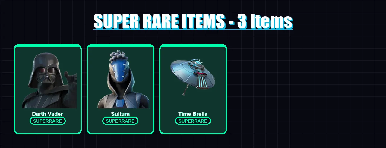 [PS4/PS5/XBOX/PC] | Darth Vader | Sultura | Joey | Kado Thorne | Torin | 134 skin | 206 pickaxe | 127 emote | 170 glider | Lv2223