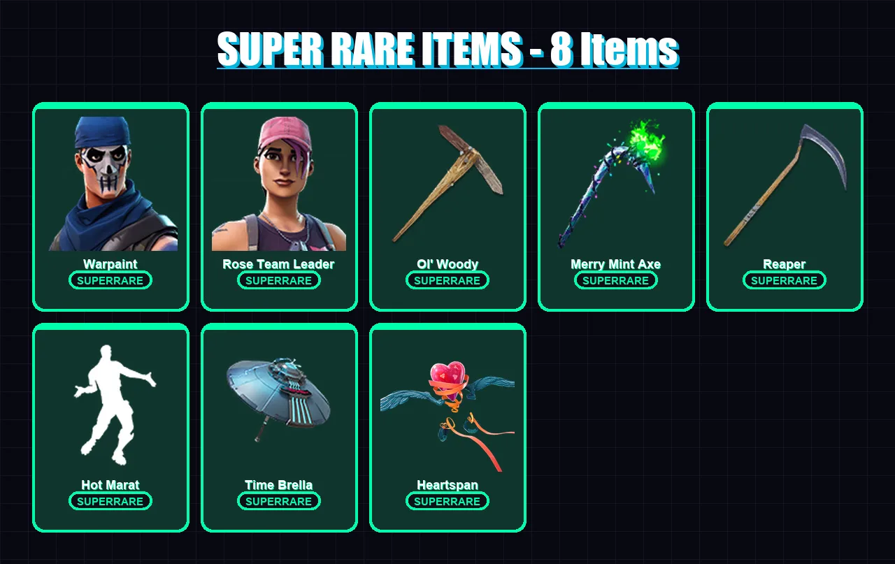 [PS4/PS5/XBOX/PC] | Warpaint | Rose Team Leader | Raven | Predator | Drift | 209 skin | 264 pickaxe | 196 emote | 196 glider | Lv3315