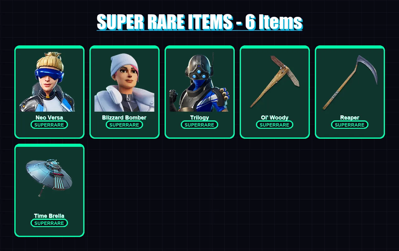 [PS4/PS5/PC] | Neo Versa | Blizzard Bomber | Trilogy | Fusion | Menace | 229 skin | 271 pickaxe | 189 emote | 204 glider | Lv4001