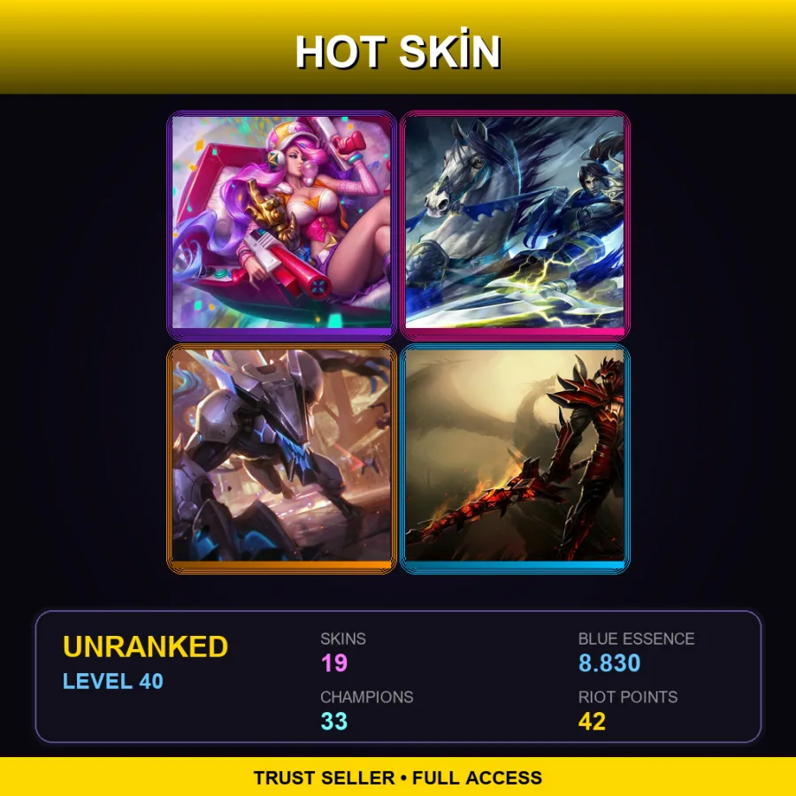 LAN | Lv40 | Unranked | 19 Skin | 33 Champ
