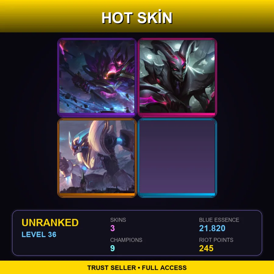 EUW | Lv36 | Unranked | 3 Skin | 9 Champ — Crime City Nightmare Shaco