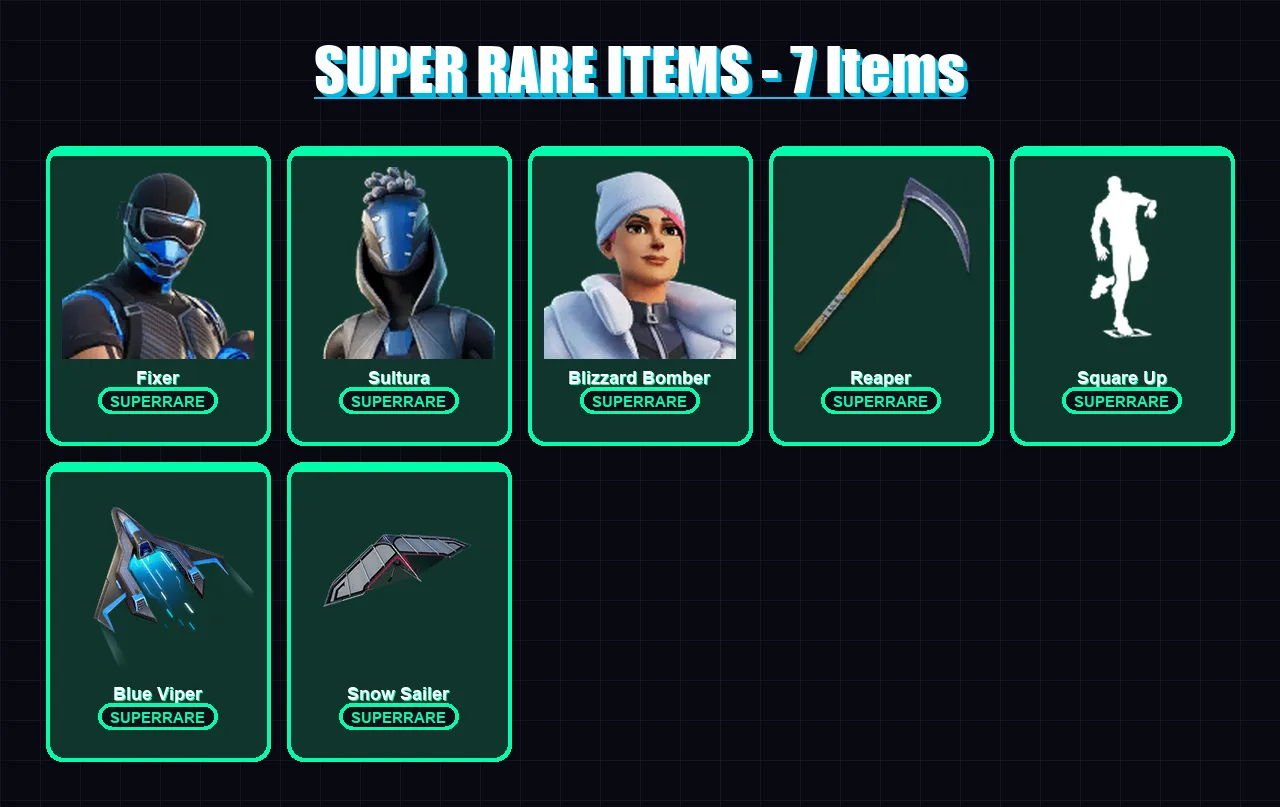 [PS4/PS5/XBOX/PC] | Fixer | Sultura | Blizzard Bomber | Joey | Fusion | 113 skin | 124 pickaxe | 103 emote | 110 glider | Lv1938