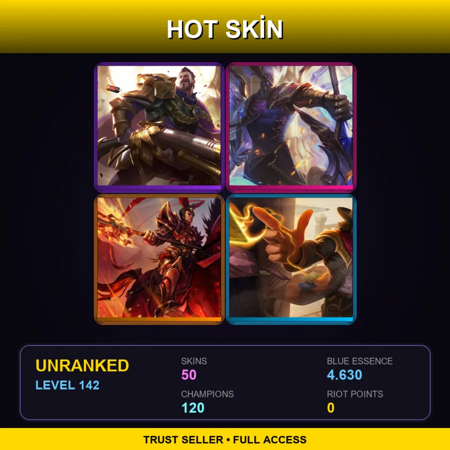 TR | Lv142 | Unranked | 50 Skin | 120 Champ — Sandscourge Skarner