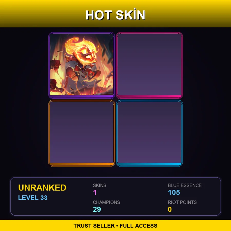 NA | Lv33 | Unranked | 1 Skin | 29 Champ
