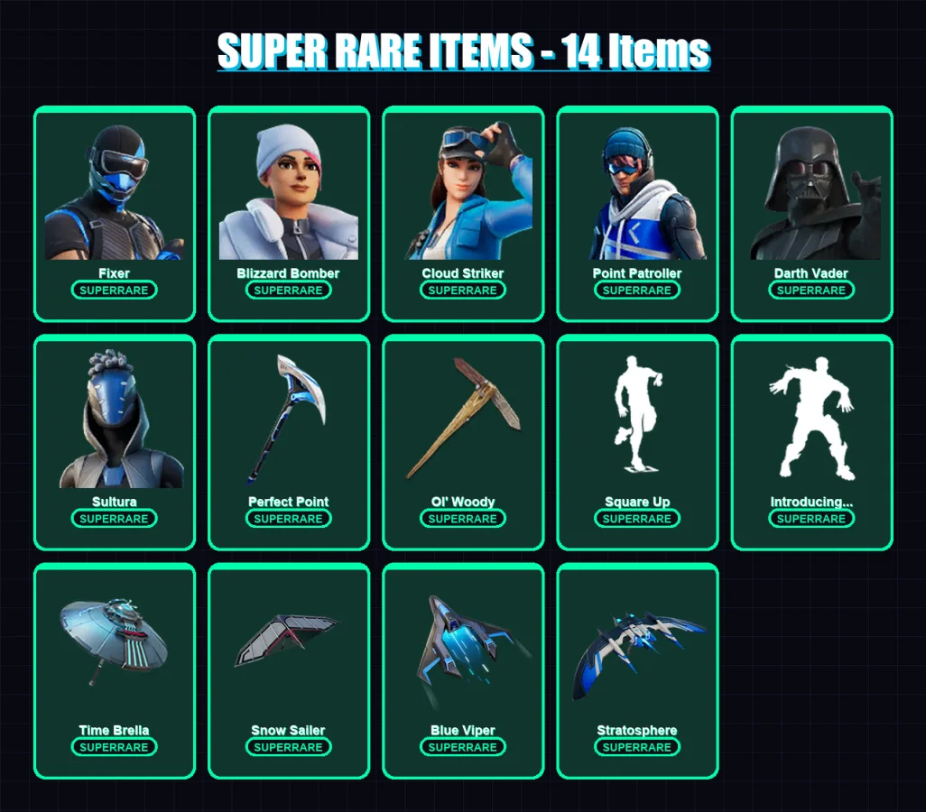 [PS4/PS5/PC] | Fixer | Blizzard Bomber | Cloud Striker | Point Patroller | Darth Vader | 281 skin | 344 pickaxe | 281 emote | 268 glider | Lv5344 — Fortnite account