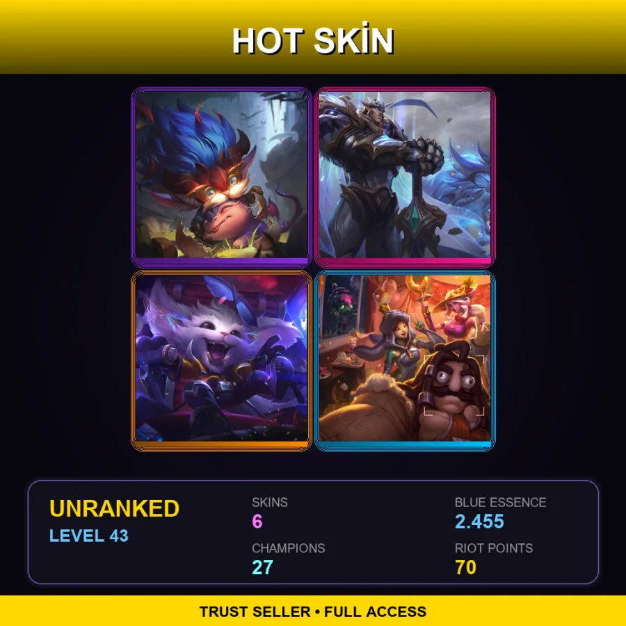 LAN | Lv43 | Unranked | 6 Skin | 27 Champ