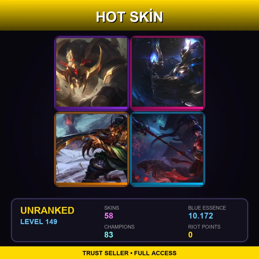 VN | Lv149 | Unranked | 58 Skin | 83 Champ
