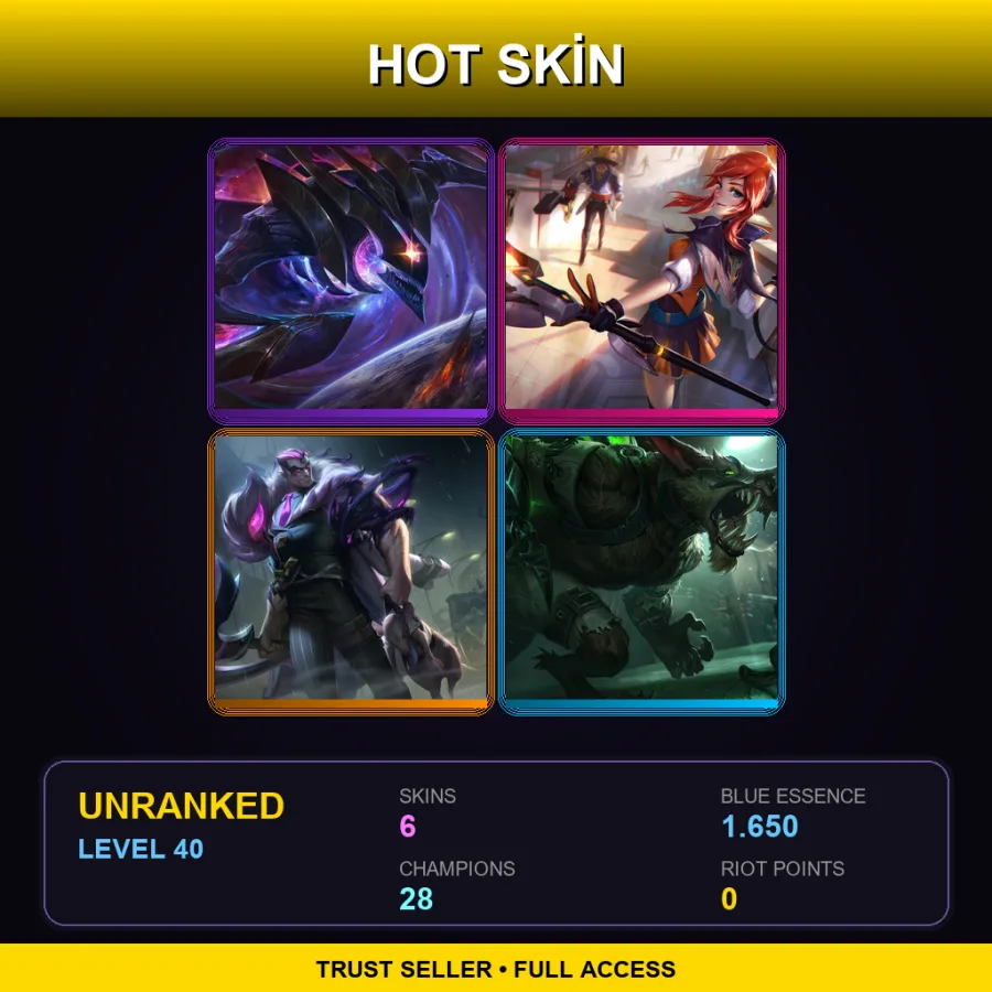 LAN | Lv40 | Unranked | 6 Skin | 28 Champ — Crime City Nightmare Darius