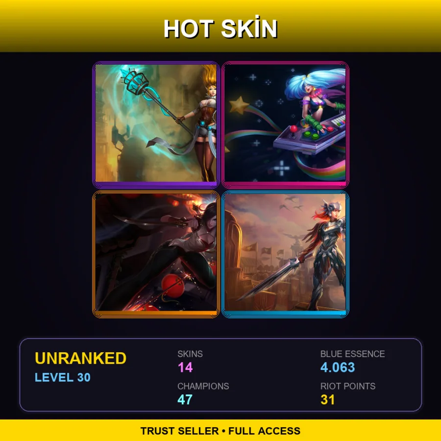EUNE | Lv30 | Unranked | 14 Skin | 47 Champ
