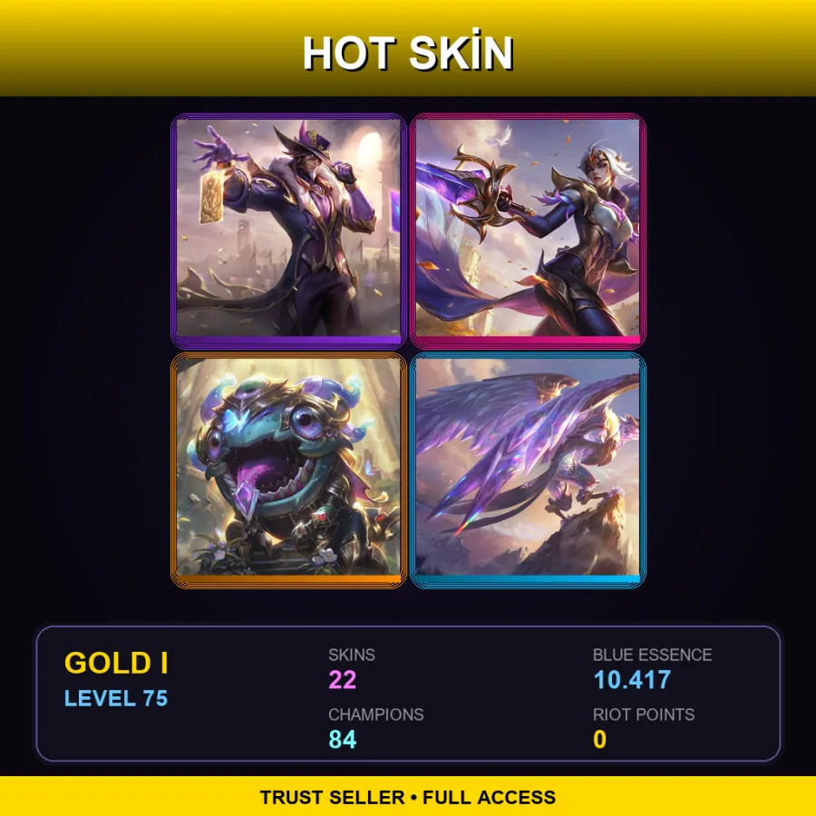 EUNE | Lv75 | Gold I | 22 Skin | 84 Champ