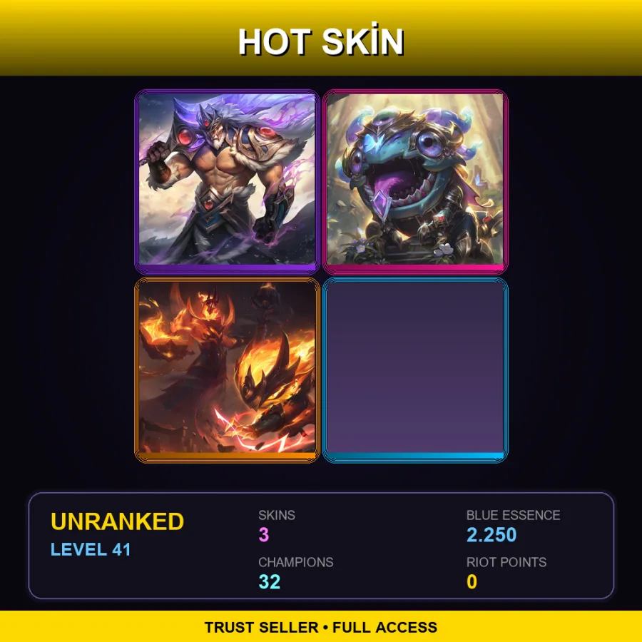 EUW | Lv41 | Unranked | 3 Skin | 32 Champ — Victorious Kog Maw