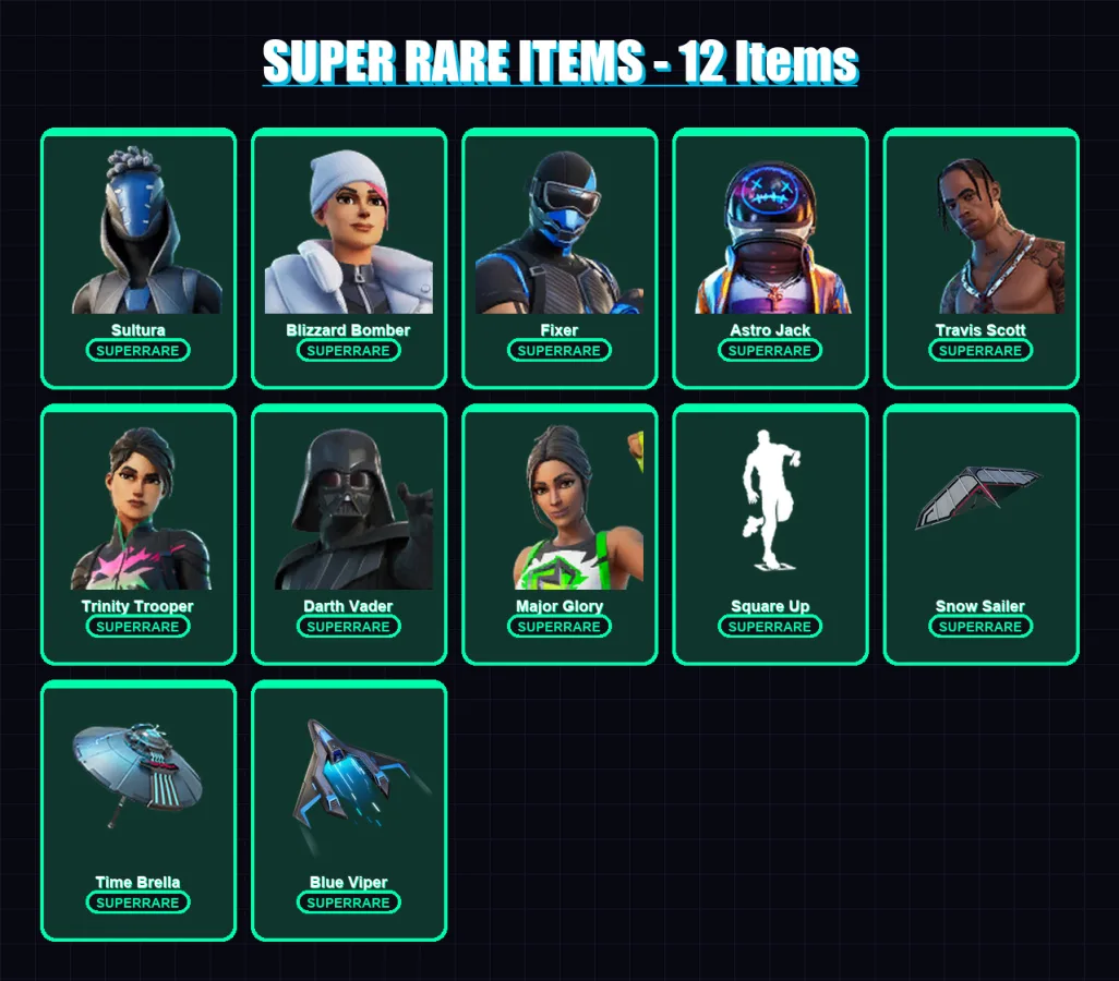 [PS4/PS5/XBOX/PC] | Sultura | Blizzard Bomber | Fixer | Astro Jack | Travis Scott | 143 skin | 154 pickaxe | 107 emote | 138 glider | Lv2168