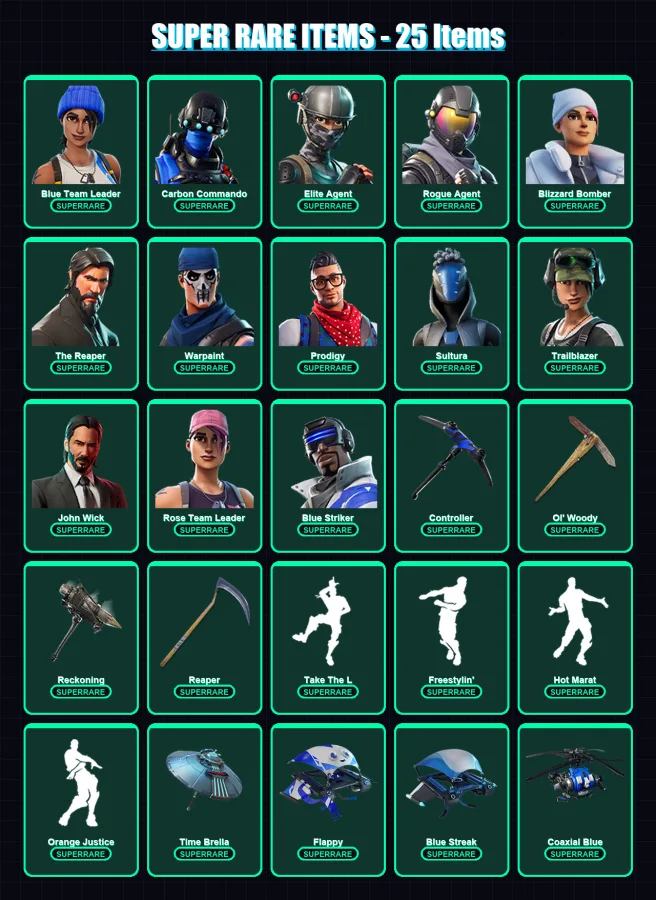 [PS4/PS5/XBOX/PC] | Blue Team Leader | Carbon Commando | Elite Agent | 132 skin | Lv1872