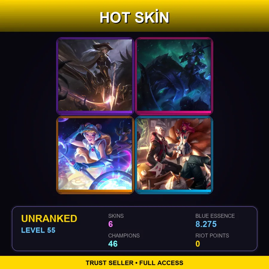 LAN | Lv55 | Unranked | 6 Skin | 46 Champ