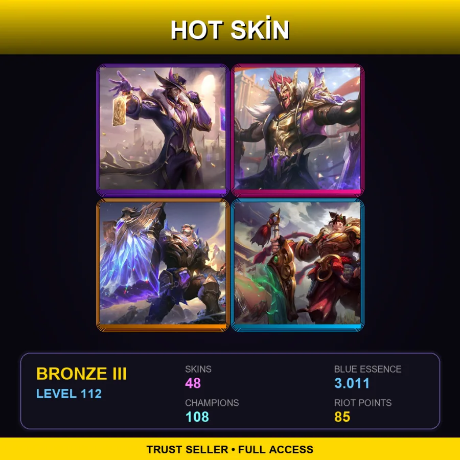 EUNE | Lv112 | Bronze III | 48 Skin | 108 Champ
