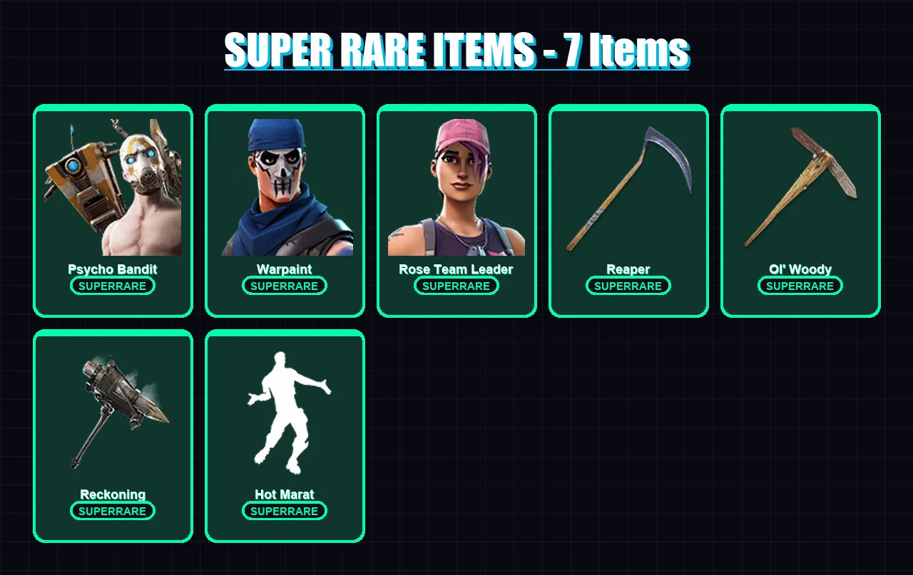 [PS4/PS5/PC] | Psycho Bandit | Warpaint | Rose Team Leader | Joltara | Frozen Red Knight | 155 skin | 141 pickaxe | 142 emote | 131 glider | Lv1758 — Fortnite account
