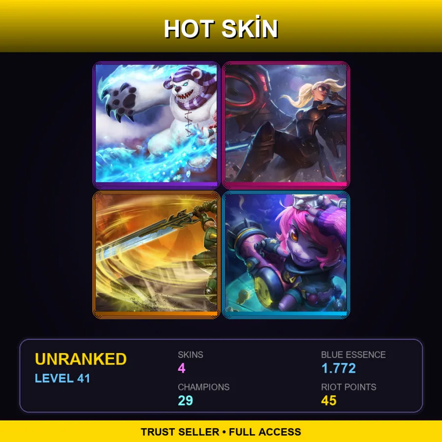 LAN | Lv41 | Unranked | 4 Skin | 29 Champ