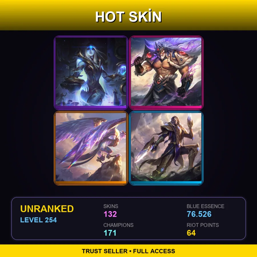 VN | Lv254 | Unranked | 132 Skin | 171 Champ