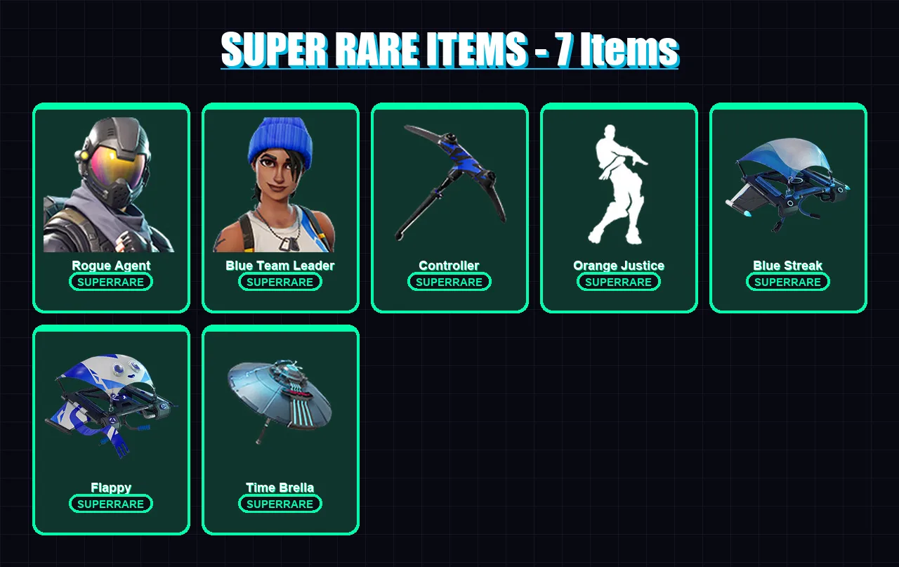 [PS4/PS5/XBOX/PC] | Rogue Agent | Blue Team Leader | Carbide | Zoey | Teknique | 6 skin | 25 pickaxe | 34 emote | 33 glider | Lv639