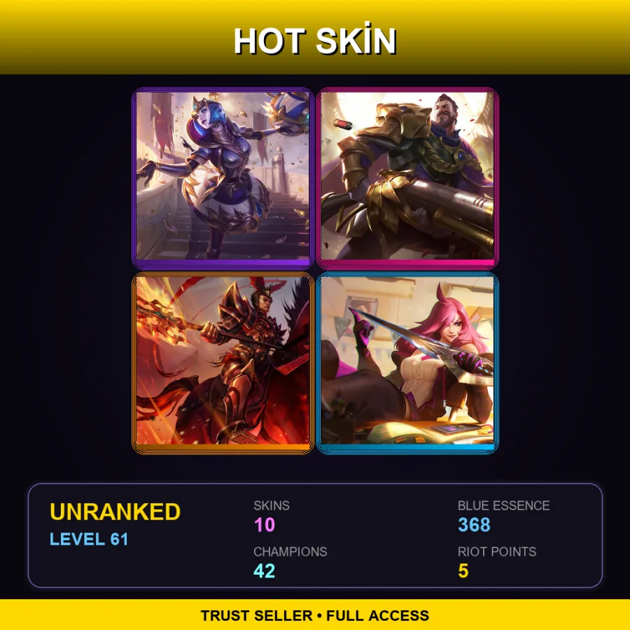 VN | Lv61 | Unranked | 10 Skin | 42 Champ