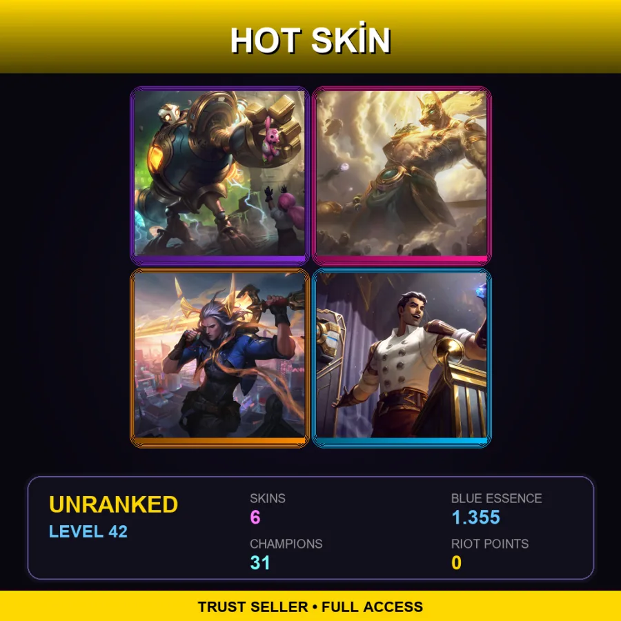 LAN | Lv42 | Unranked | 6 Skin | 31 Champ