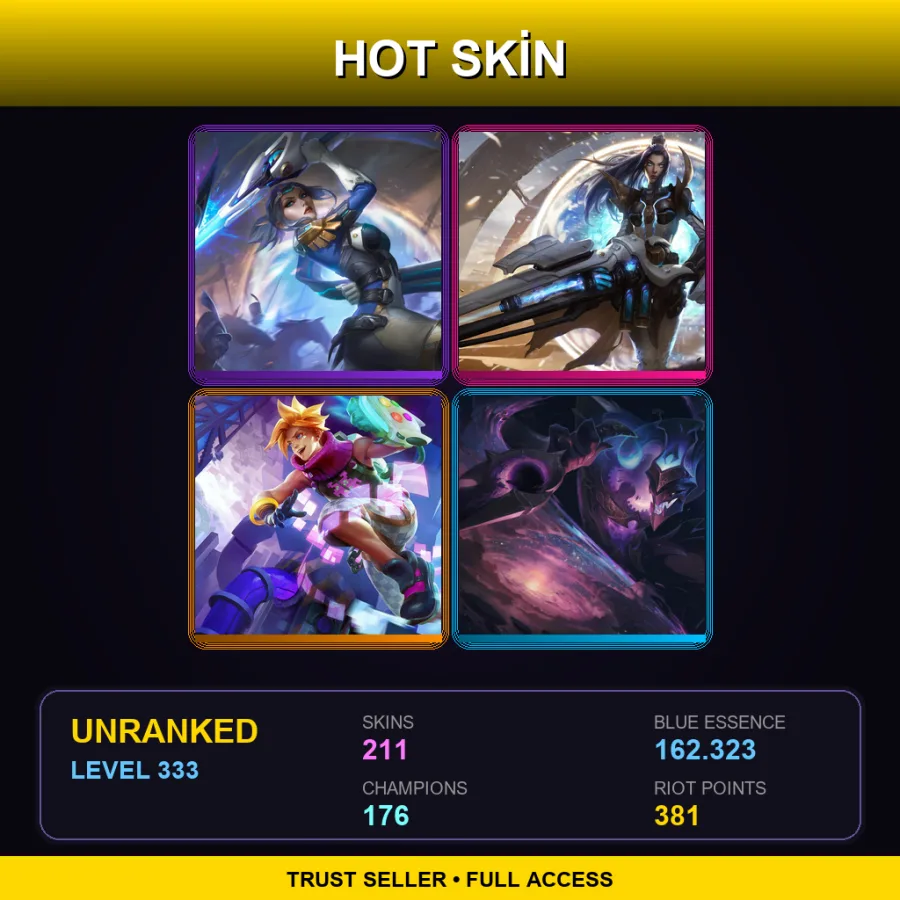 SG | Lv333 | Unranked | 211 Skin | 176 Champ — LoL account