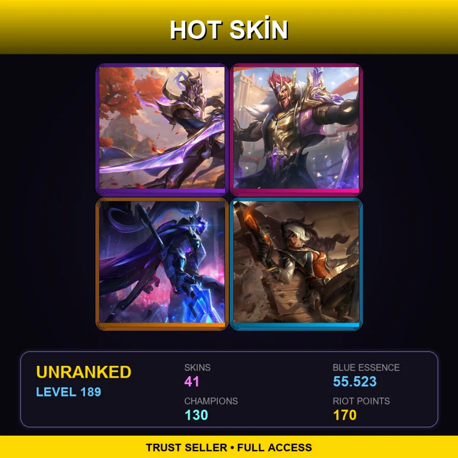 SG | Lv189 | Unranked | 41 Skin | 130 Champ — Firecracker Teemo