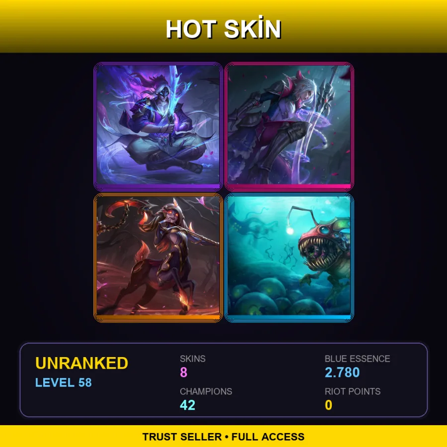 LAS | Lv58 | Unranked | 8 Skin | 42 Champ