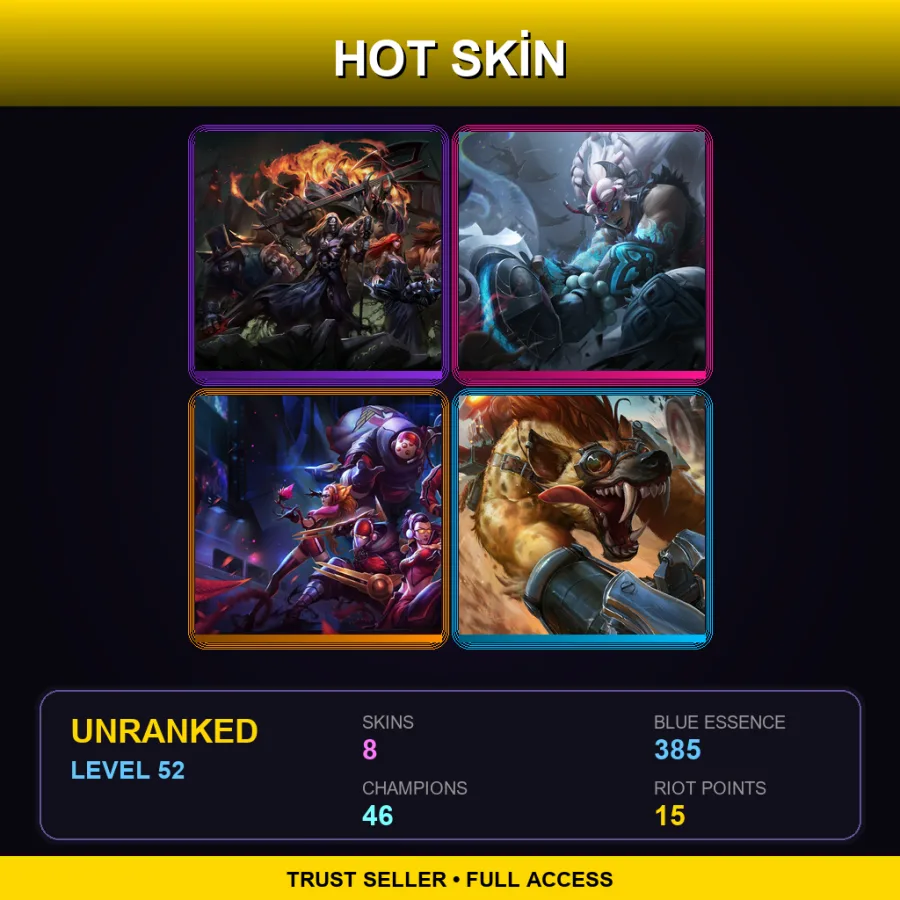 OCE | Lv52 | Unranked | 8 Skin | 46 Champ