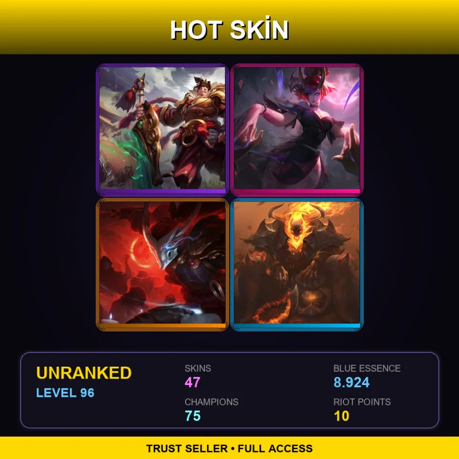 EUW | Lv96 | Unranked | 47 Skin | 75 Champ