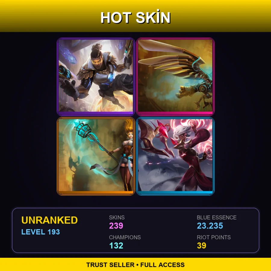 SG | Lv193 | Unranked | 239 Skin | 132 Champ