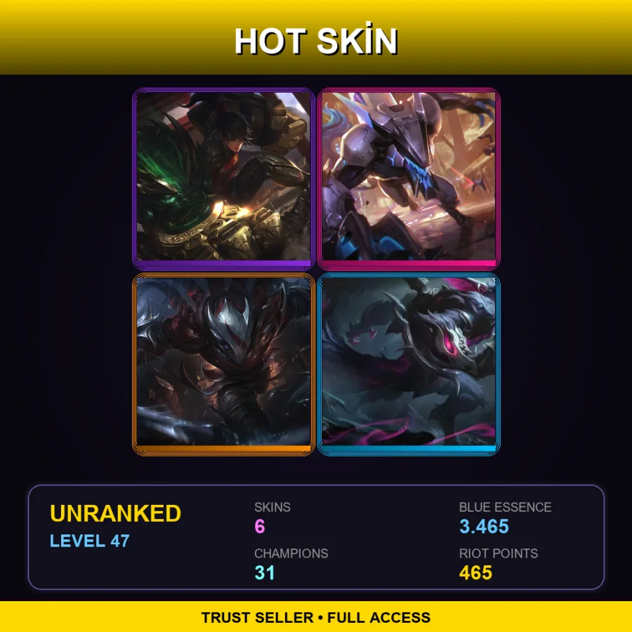 NA | Lv47 | Unranked | 6 Skin | 31 Champ