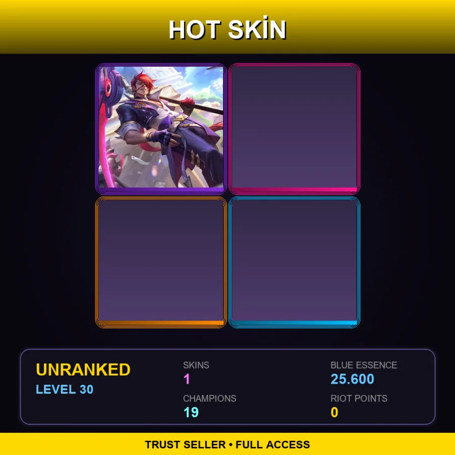 BR | Lv30 | Unranked | 1 Skin | 19 Champ