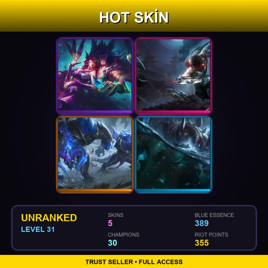 TR | Lv31 | Unranked | 5 Skin | 30 Champ
