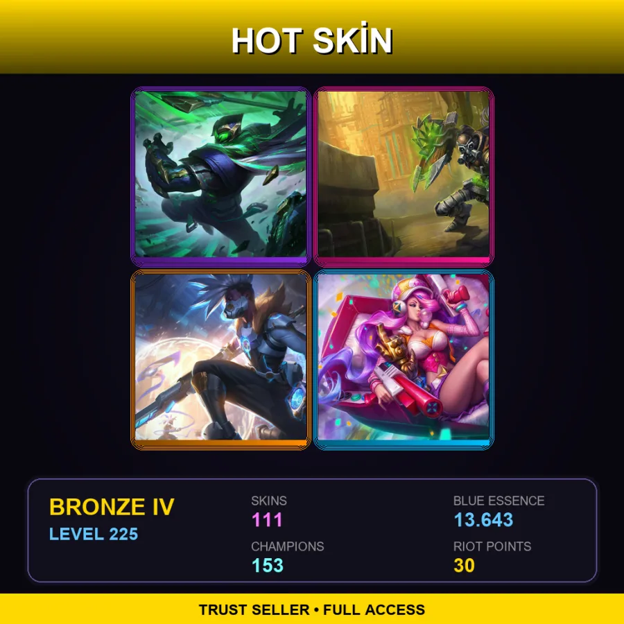EUNE | Lv225 | Bronze IV | 111 Skin | 153 Champ