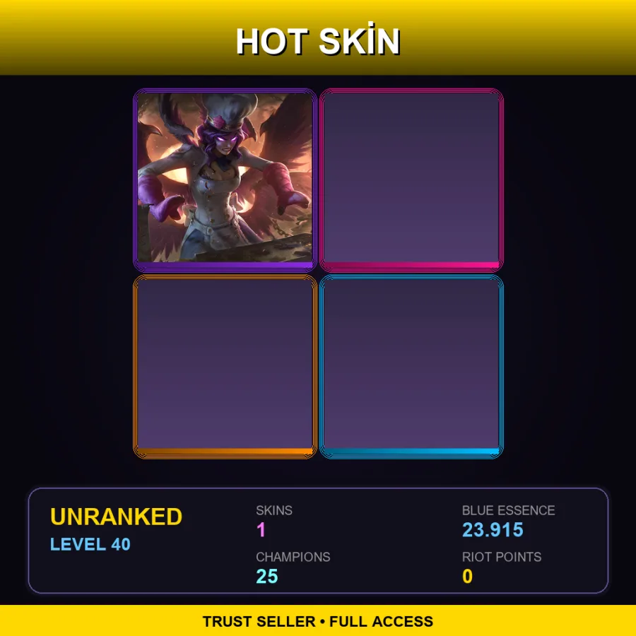 TR | Lv40 | Unranked | 1 Skin | 25 Champ — Unranked / Smurf League of Legends