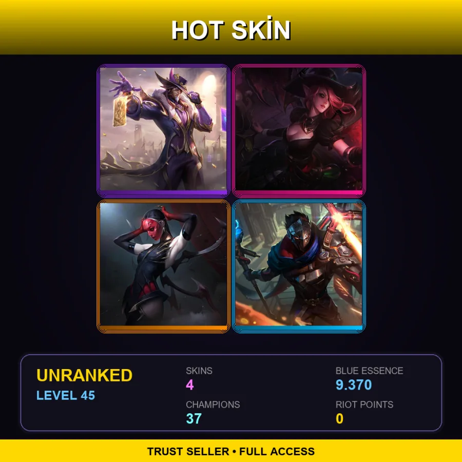 LAS | Lv45 | Unranked | 4 Skin | 37 Champ — Bewitching Morgana
