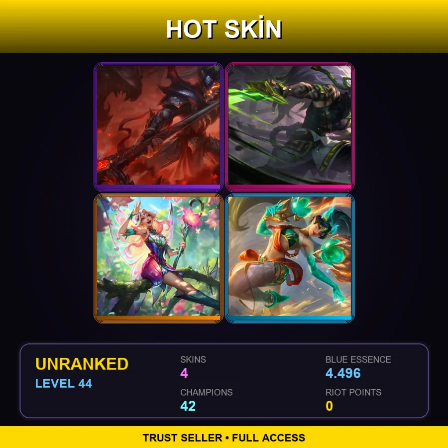 TR | Lv44 | Unranked | 4 Skin | 42 Champ