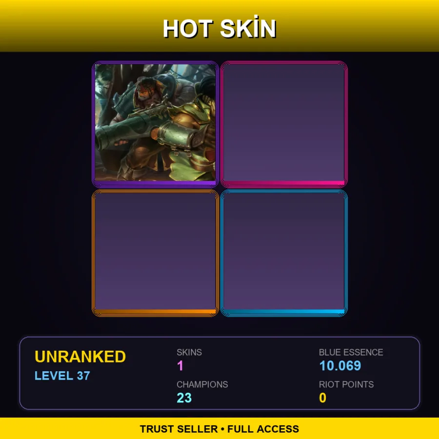 EUW | Lv37 | Unranked | 1 Skin | 23 Champ