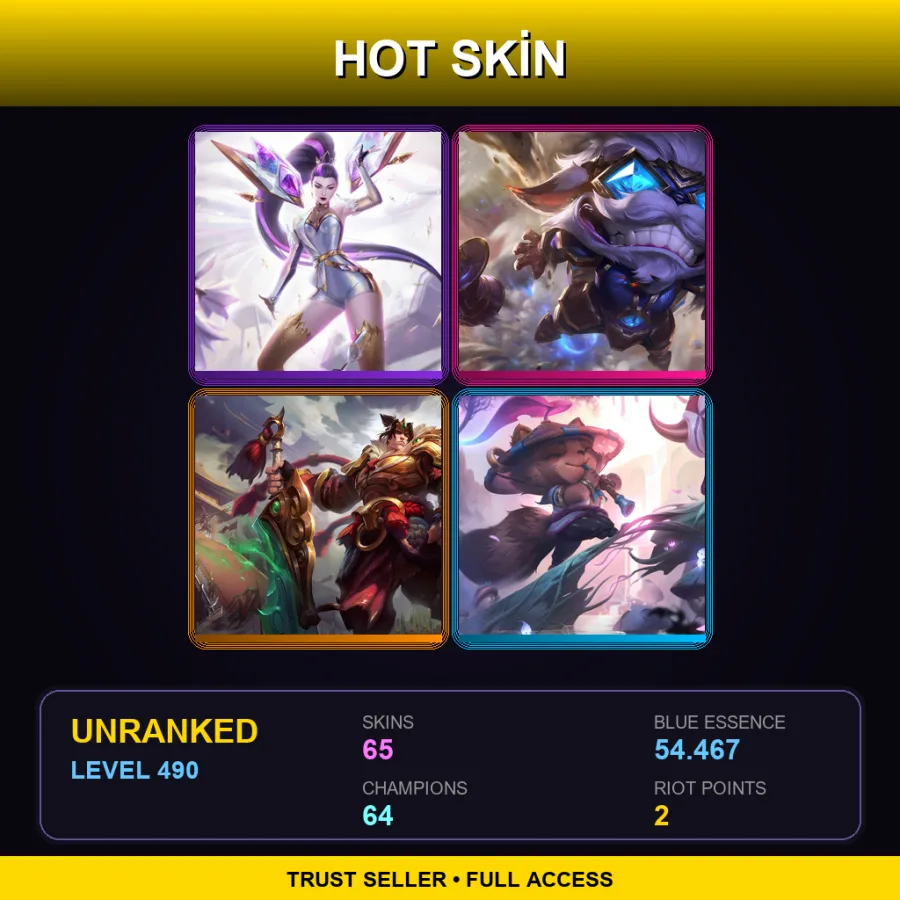 EUNE | Lv490 | Unranked | 65 Skin | 64 Champ — Shamrock Malphite