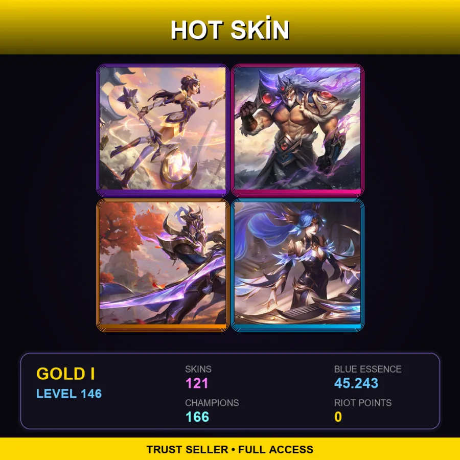VN | Lv146 | Gold I | 121 Skin | 166 Champ