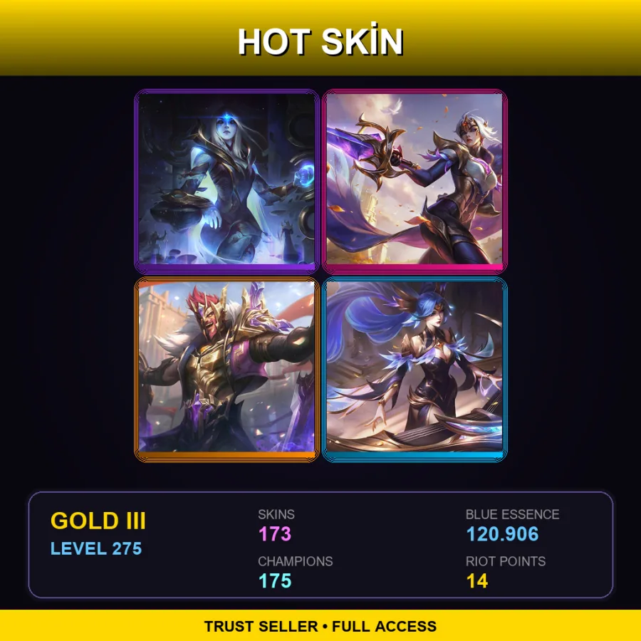 VN | Lv275 | Gold III | 173 Skin | 175 Champ