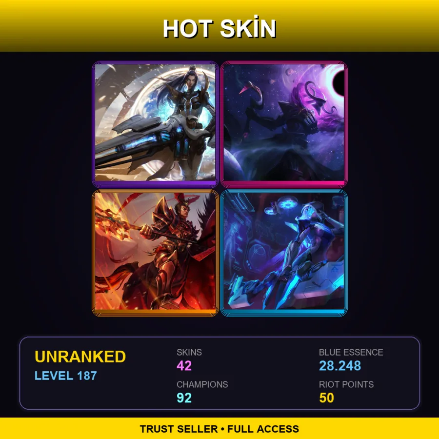 LAS | Lv187 | Unranked | 42 Skin | 92 Champ