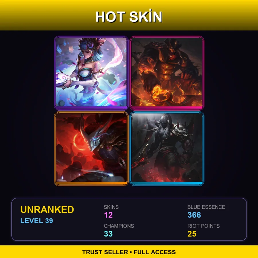 RU | Spirit Blossom Evelynn | High Noon Darius | Blood Moon Yasuo | Blood Moon Aatrox | 12 Skin | 33 Champ | Lv39