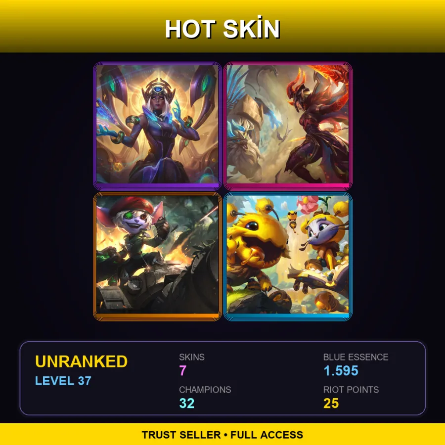LAS | Lv37 | Unranked | 7 Skin | 32 Champ — LoL account