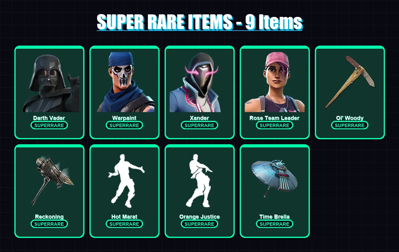 [PC/PSN] | Darth Vader | Warpaint | Xander | Rose Team Leader | Ragnarok | 131 skin | 130 pickaxe | 116 emote | 135 glider | Lv1851
