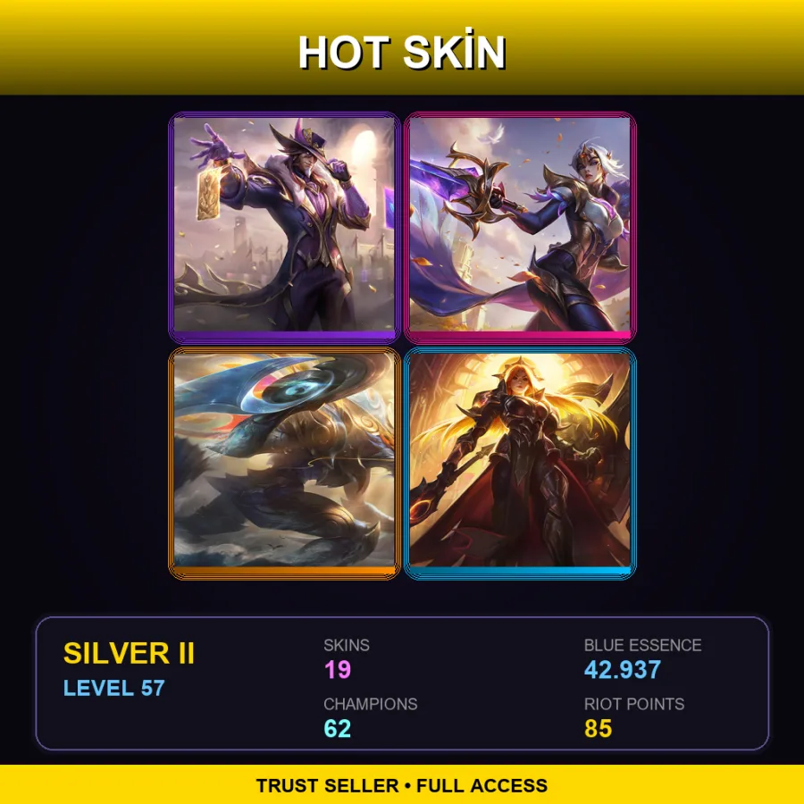 BR | Lv57 | Silver II | 19 Skin | 62 Champ